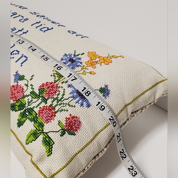Handmade Cross Stitch Throw Pillow - Picture 13 of 13